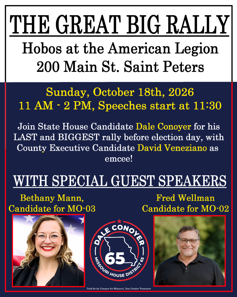 The Great Big Rally at Hobos at the American Legion, Sunday, October 18, 2026, from 11 AM to 2 PM